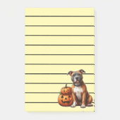 Pitbull mit Halloween Pumpkins Post-it Klebezettel (Vorderseite)