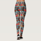 Pitbull mit Herz-Rose Valentinstag Leggings (Rückseite)