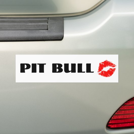 Pitbull mit Lippenstift - DIE VORLAGE Autoaufkleber (Auf Auto)