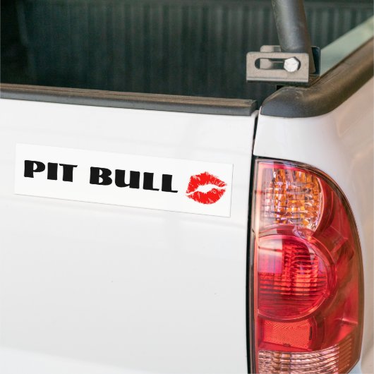 Pitbull mit Lippenstift - DIE VORLAGE Autoaufkleber (Auf Lkw)