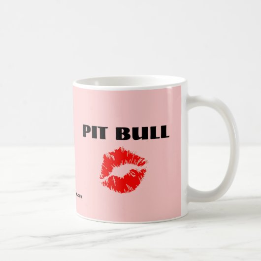 Pitbull mit Lippenstift - DIE VORLAGE Kaffeetasse (Rechts)