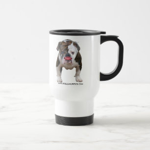 Pitbull mit Lippenstift Reisebecher