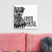 Pitbull mit Text Leinwanddruck (Insitu (Wohnzimmer))