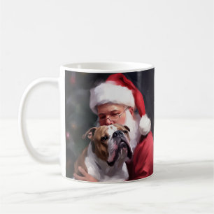 Pitbull mit Weihnachtsmann Festives Weihnachten Kaffeetasse