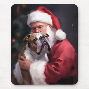 Pitbull mit Weihnachtsmann Festives Weihnachten Mousepad