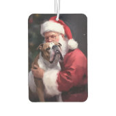 Pitbull mit Weihnachtsmann Weihnachten Autolufterfrischer (Rückseite)