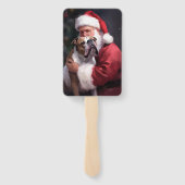 Pitbull mit Weihnachtsmann Weihnachten Fächer (Rückseite)