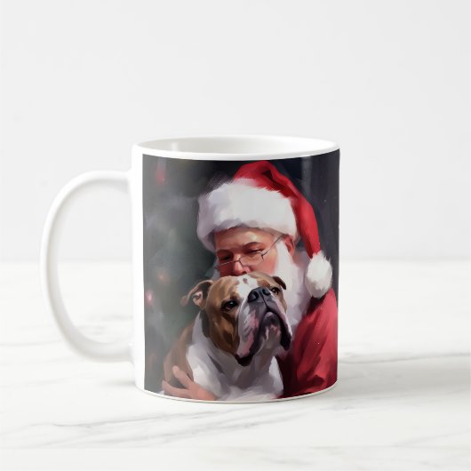 Pitbull mit Weihnachtsmann Weihnachten Kaffeetasse (Links)