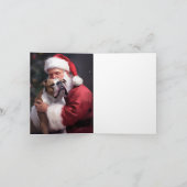 Pitbull mit Weihnachtsmann Weihnachten Karte (Innenseite)