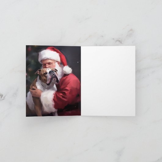 Pitbull mit Weihnachtsmann Weihnachten Karte (Innenseite)