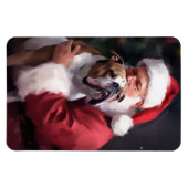 Pitbull mit Weihnachtsmann Weihnachten Magnet (Horizontal)