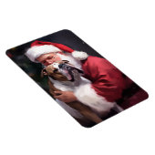 Pitbull mit Weihnachtsmann Weihnachten Magnet (Rechte Seite)