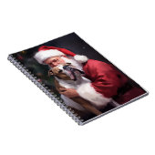 Pitbull mit Weihnachtsmann Weihnachten Notizblock (Rechte Seite)
