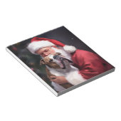 Pitbull mit Weihnachtsmann Weihnachten Notizblock (angewinkelt)