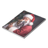 Pitbull mit Weihnachtsmann Weihnachten Notizblock (Rotiert)