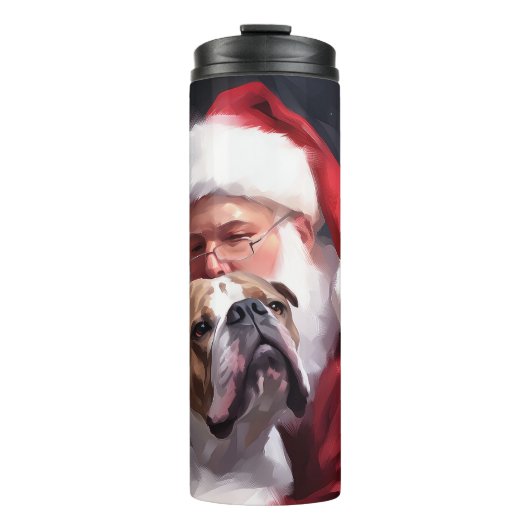 Pitbull mit Weihnachtsmann Weihnachten Thermosbecher (Vorderseite)