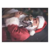 Pitbull mit Weihnachtsmann Weihnachten Tischdecke (Vorderseite (Horizontal))
