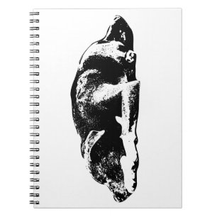 Pitbull Mix Monochrome Art Notebook ruhen Notizblock