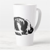 Pitbull Mix Monochrome Portrait-Tasse wiederherste Milchtasse (Rechte Ecke)