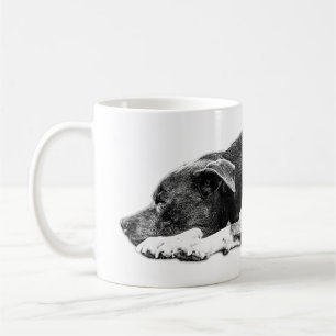 Pitbull Mix Schwarz-Weiß-Tasse Kaffeetasse