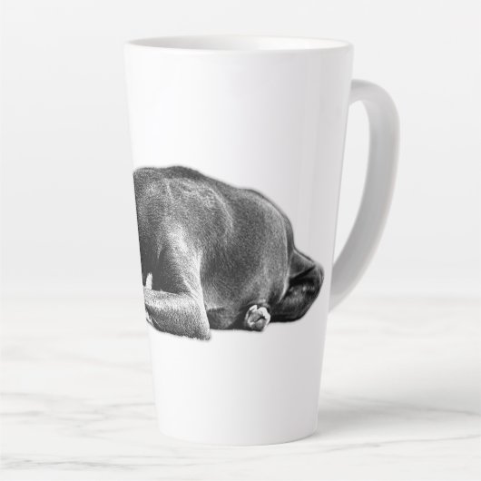 Pitbull Mix Schwarz-Weiß-Tasse Milchtasse (Rechte Ecke)
