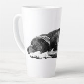 Pitbull Mix Schwarz-Weiß-Tasse Milchtasse (Linke Ecke)