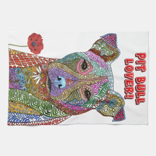 Pitbull Mixed Breed Dog Küchentuch (Horizontal)