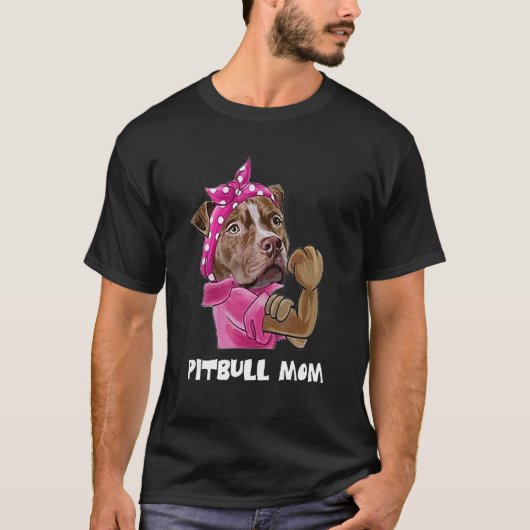 Pitbull Mom Ladies Dogs Tee (Vorderseite)