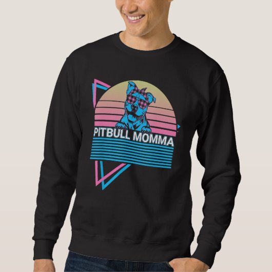 Pitbull Momma Pit Bull Retro Sweatshirt (Vorderseite)