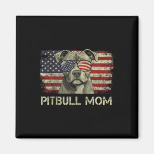 Pitbull-Mutter Hunde Liebhaber Amerikanische Flagg Magnet