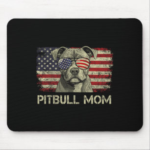 Pitbull-Mutter Hunde Liebhaber Amerikanische Flagg Mousepad