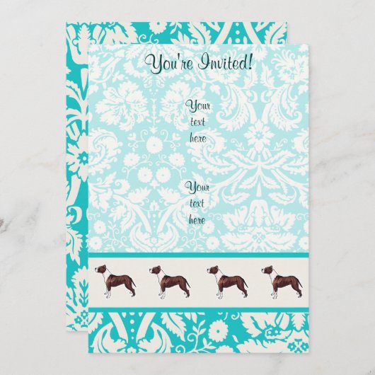 Pitbull; Niedlich Einladung (Vorne/Hinten)