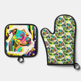 Pitbull Ofenhandschuh & Topflappen-Set