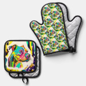Pitbull Ofenhandschuh & Topflappen-Set (Vorderseite/Rückseite)