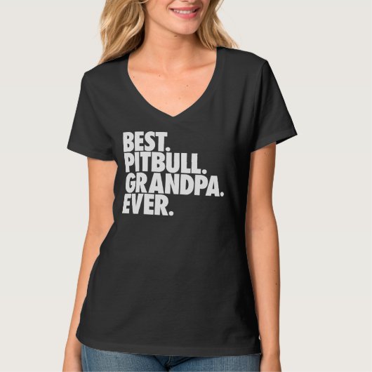 Pitbull Opa Beste Pitbuli Opa je T-Shirt (Vorderseite)