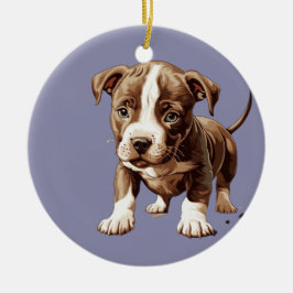 Pitbull-Ornament - individualisierbares Geschenk Keramik Ornament