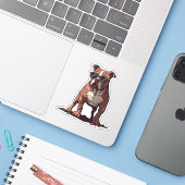 Pitbull Owner Geschenke Aufkleber (Laptop mit iPhone)