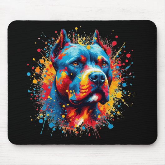 Pitbull Paint Spritzer Mousepad (Vorne)