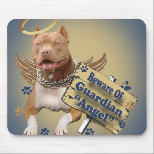 Pitbull passen von den Schutzengel-Geschenken auf Mousepad