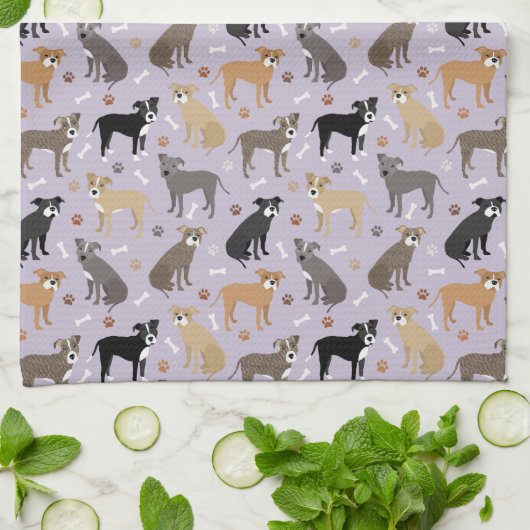 Pitbull Paws and Bones Küchentücher (Gefaltet)