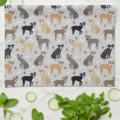 Pitbull Paws and Bones Küchentücher (Gefaltet)