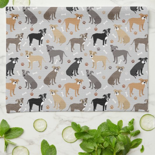 Pitbull Paws and Bones Küchentücher (Gefaltet)