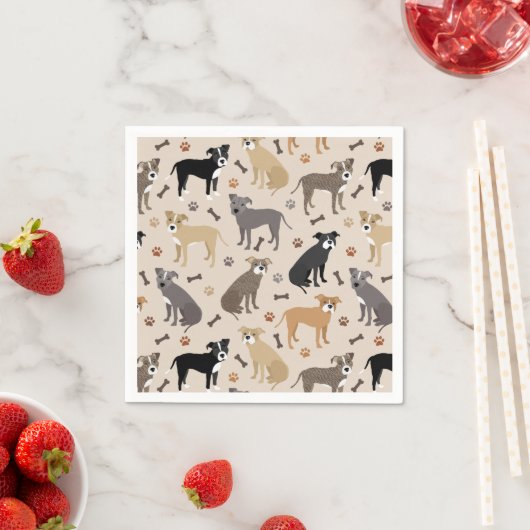 Pitbull Paws and Bones Napkins Serviette (Beispiel)