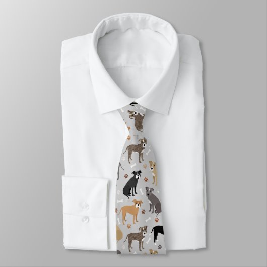 Pitbull Paws and Bones Neck Tie Krawatte (Gebunden)