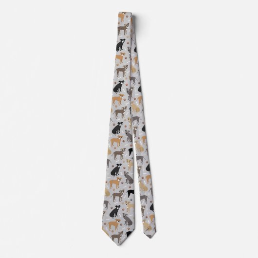 Pitbull Paws and Bones Neck Tie Krawatte (Vorderseite)