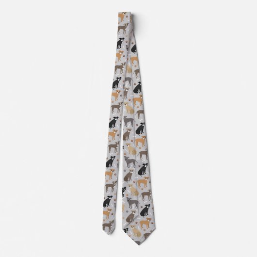 Pitbull Paws and Bones Neck Tie Krawatte (Rückseite)