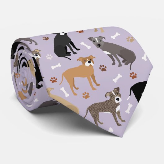 Pitbull Paws and Bones Neck Tie Krawatte (Gerollt)