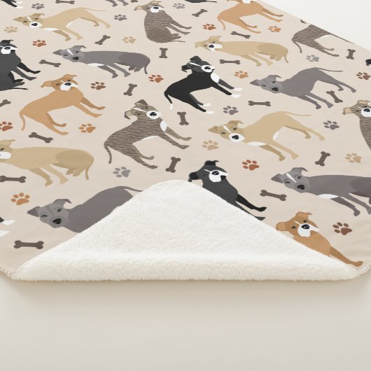 Pitbull Paws and Bones Sherpa Blanket Sherpadecke (3/4)