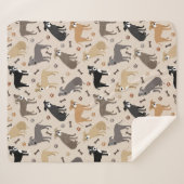 Pitbull Paws and Bones Sherpa Blanket Sherpadecke (Vorderseite (Horizontal))