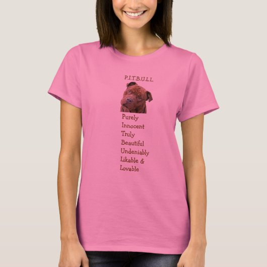 Pitbull Persönlichkeits-T - Shirt (Vorderseite)